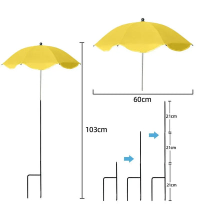 Adjustable UV Plant Protection Umbrella with Ground Spike - Weatherproof, Ø 60 cm