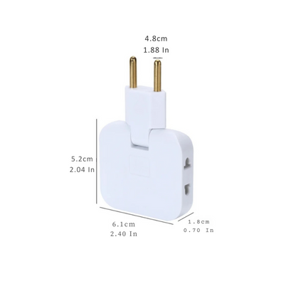 Smart Power Hub with 180° Rotating Plug | 3 Outlets | Space-Saving Design | Fire-Resistant Housing
