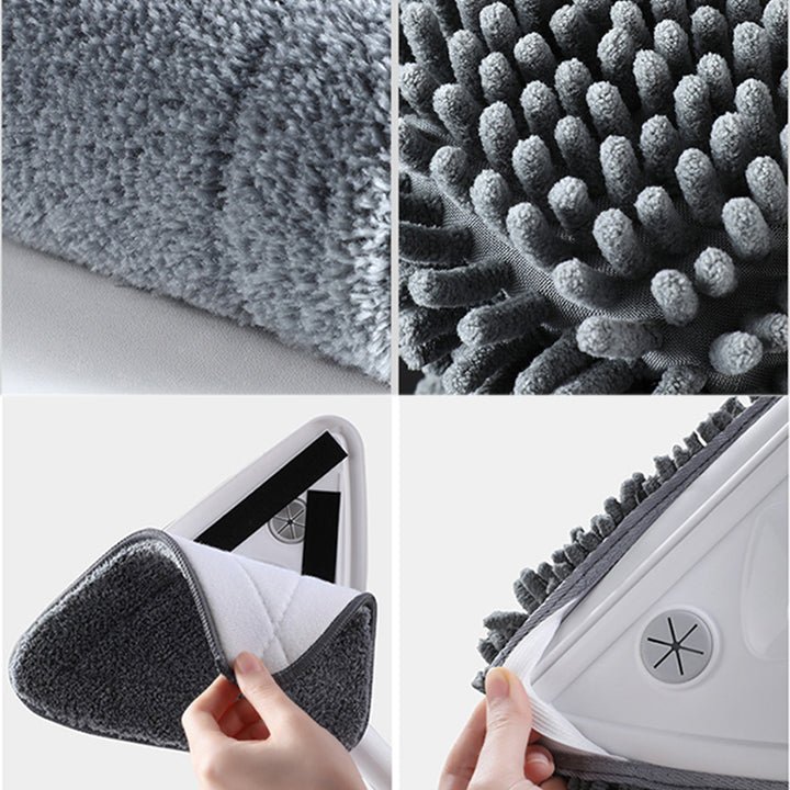 Tri-Head 360° Mop for Effortless Cleaning in Corners