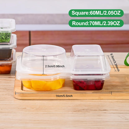 Dual-Compartment Sauce Container – Leak-Proof & Portable