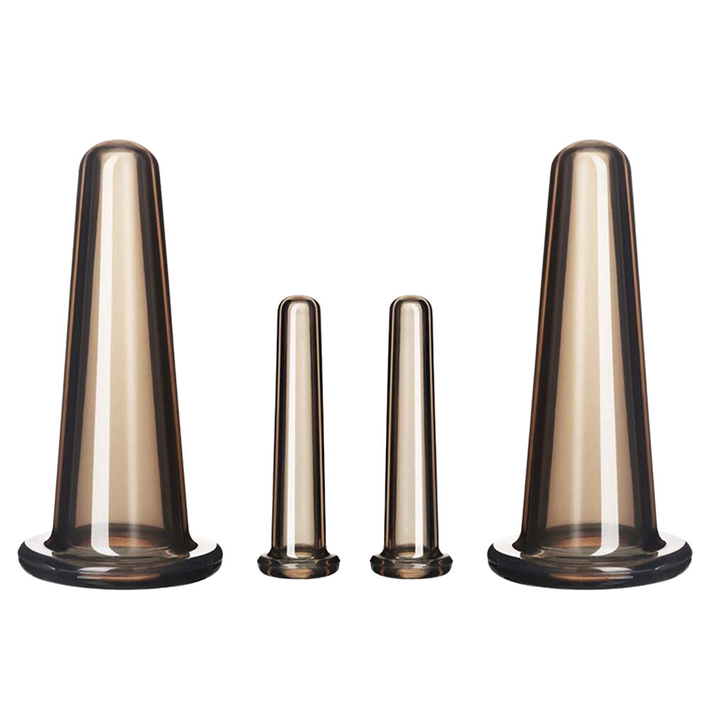 Set of 4 Silicone Cups for Facial Cupping Massage