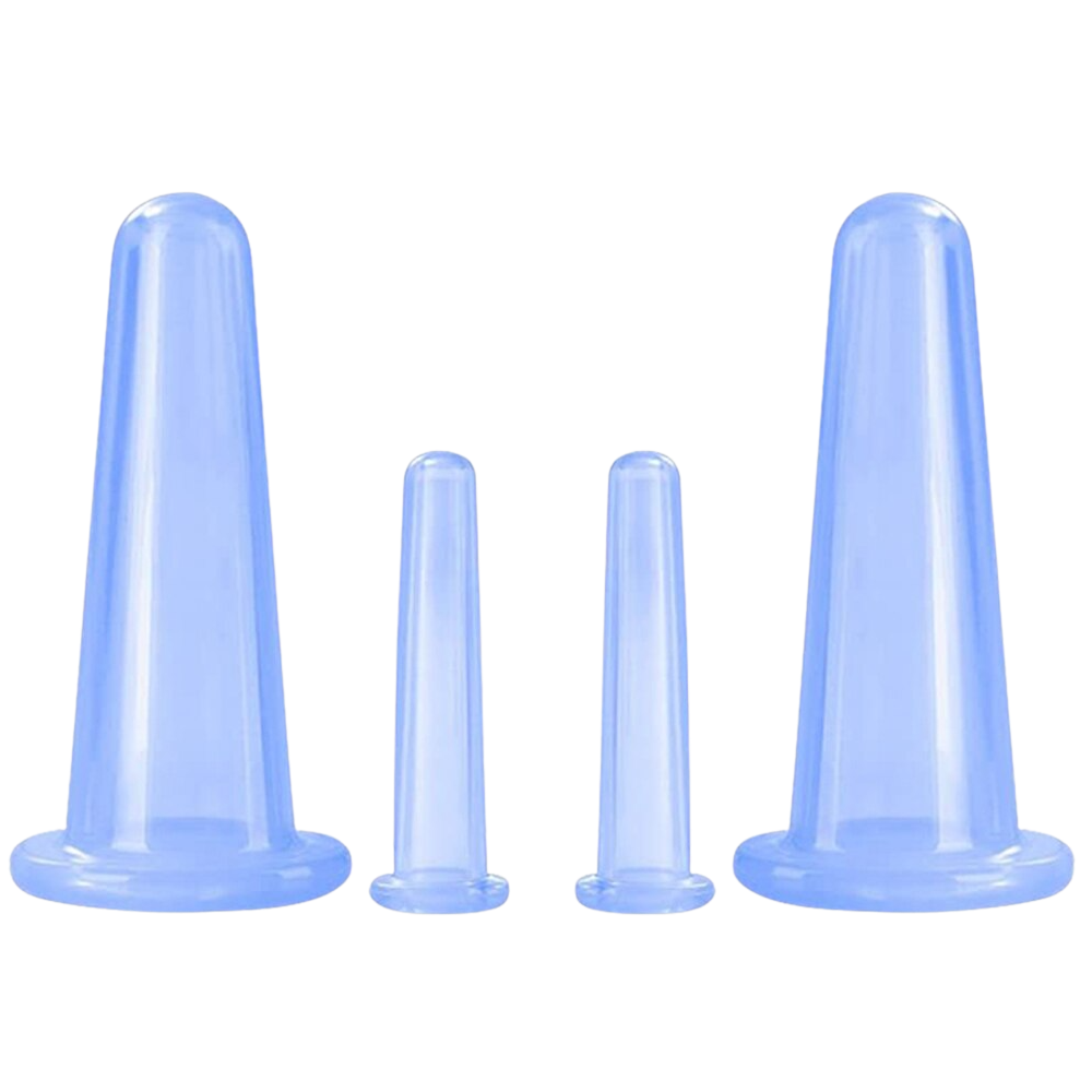 Set of 4 Silicone Cups for Facial Cupping Massage
