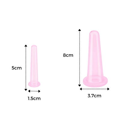 Set of 4 Silicone Cups for Facial Cupping Massage