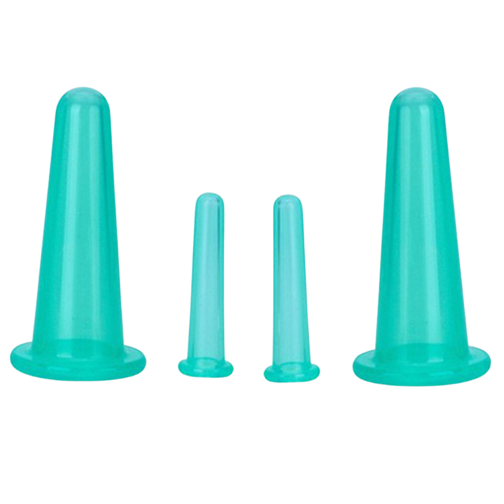 Set of 4 Silicone Cups for Facial Cupping Massage