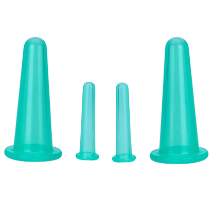 Set of 4 Silicone Cups for Facial Cupping Massage