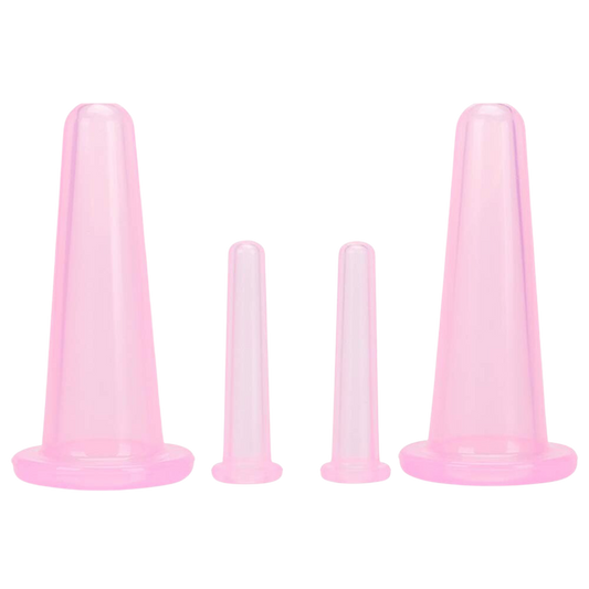 Set of 4 Silicone Cups for Facial Cupping Massage