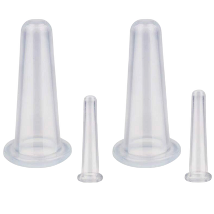 Set of 4 Silicone Cups for Facial Cupping Massage
