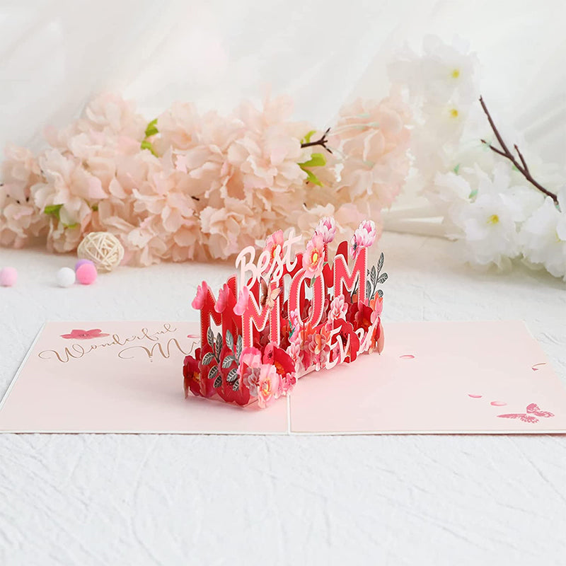 Elegant 3D Floral Pop-Up Card for Mother's Day Gift
