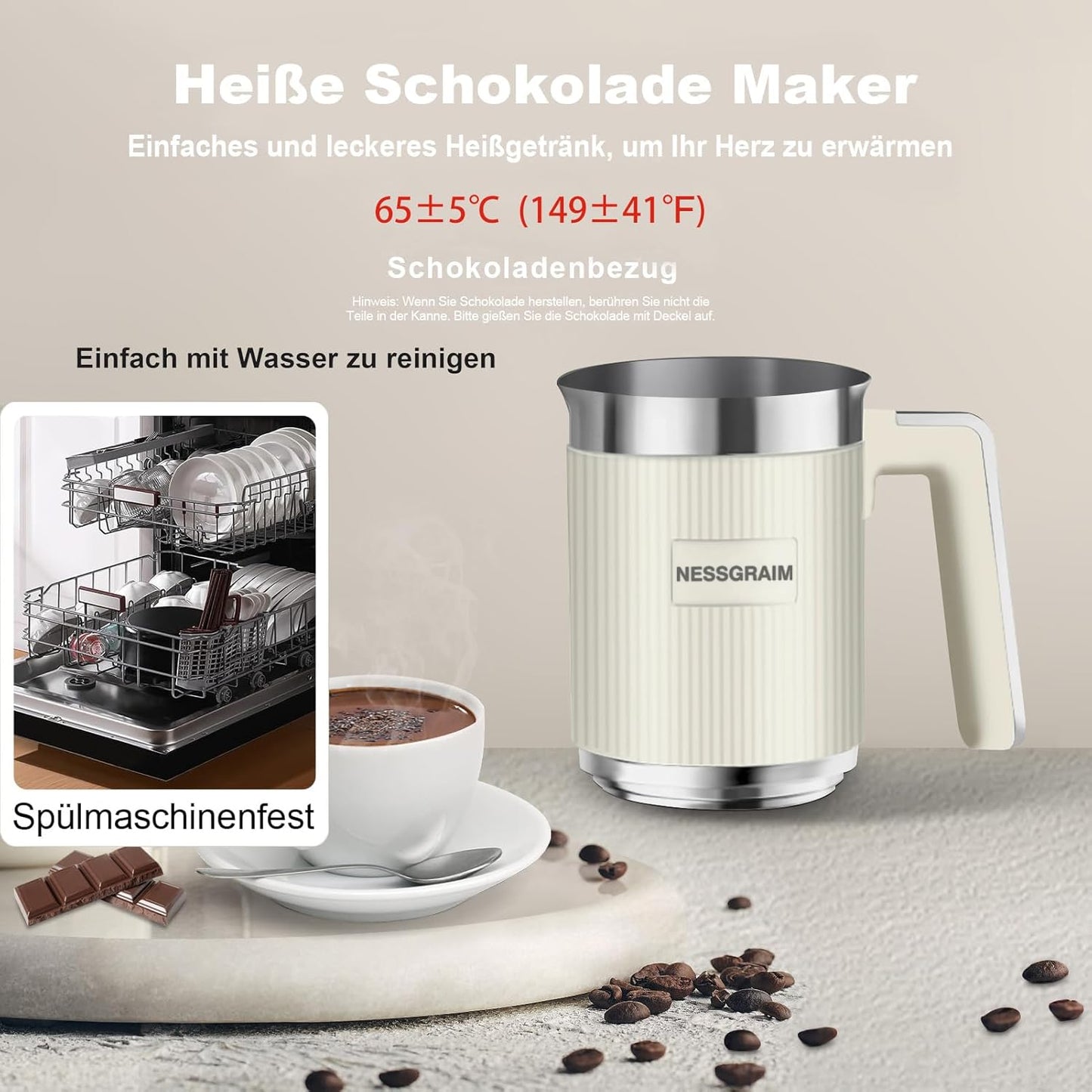 Versatile Electric Milk Frother | 5-in-1 Foam Maker with Dishwasher Safe Parts