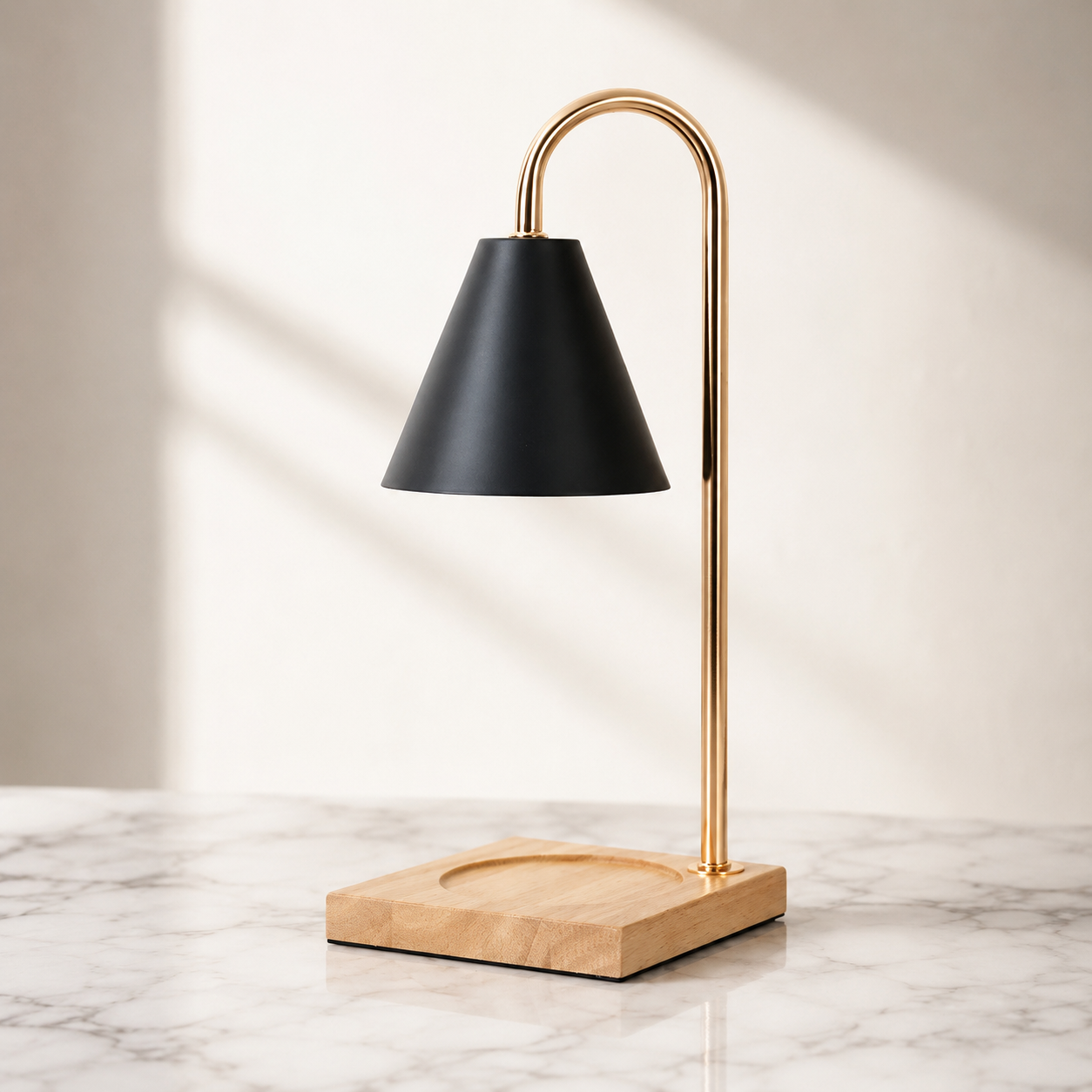 Table Lamp with Retro Marble Design for Aromatherapy