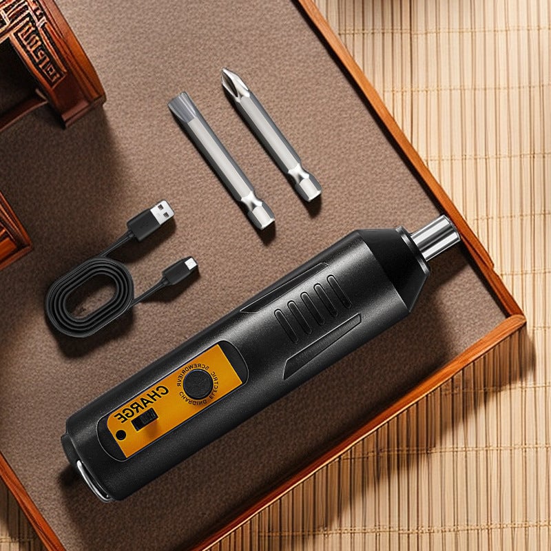 Compact Electric Screwdriver with Versatile Bit Set for Home Use