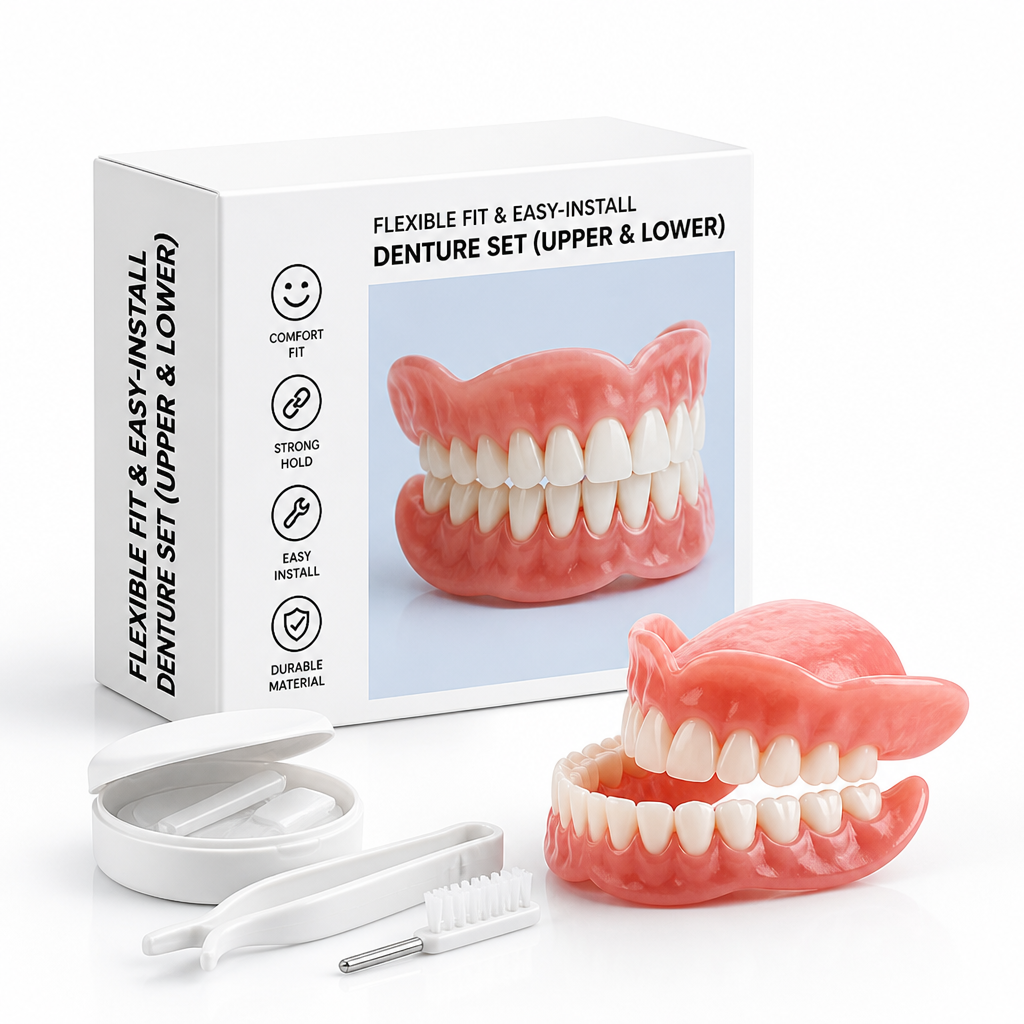 ComfortFlex Dental Replacement Set for Upper & Lower Teeth