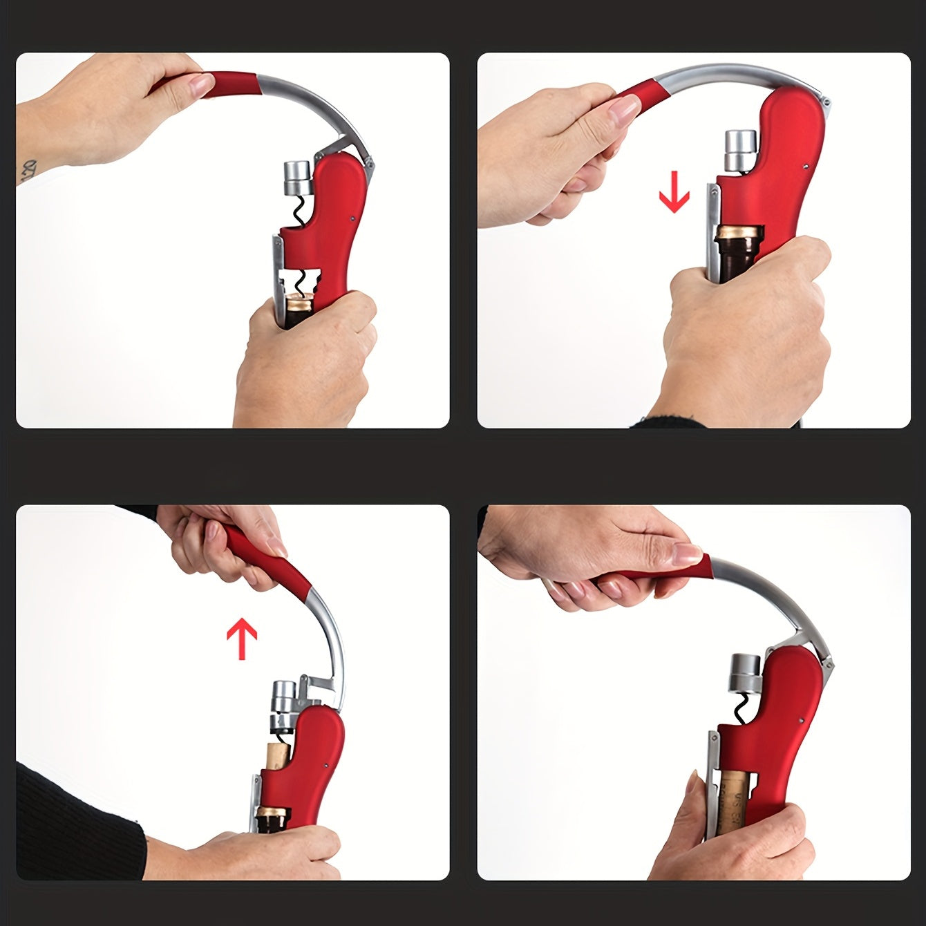 Effortless Wine Opener with Lever Action & Ergonomic Grip