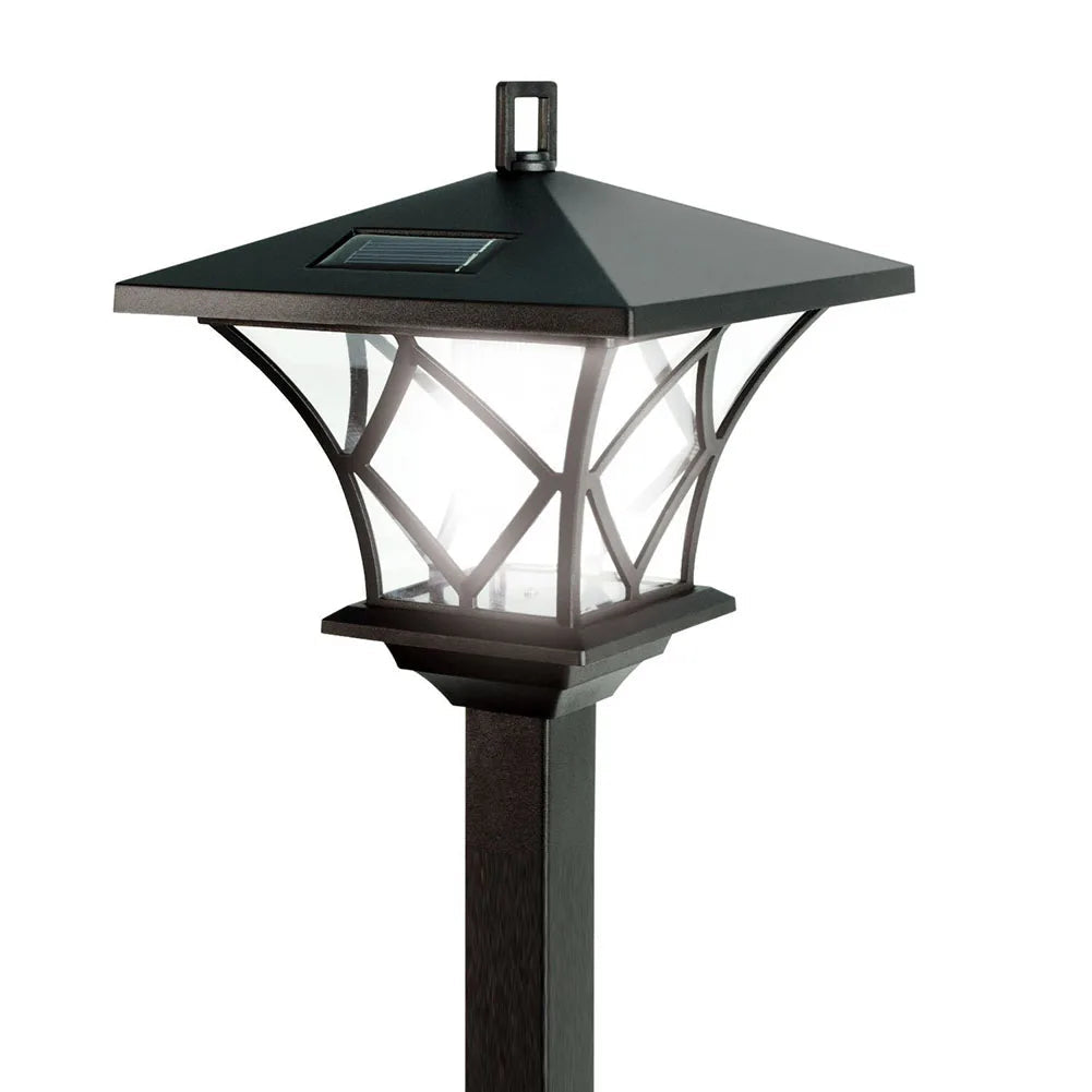 1.5 m Solar Column Lantern | Dual Function Outdoor Light | Vintage Style for Garden, Patio & Driveway