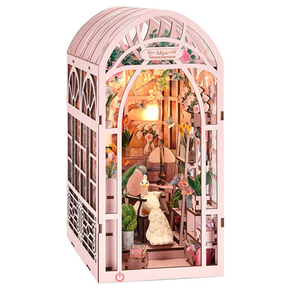 DIY Bookshelf Niche - 3D Miniature Coffee House Wooden Kit with LED Lighting - Creative Bookshelf Diorama & Gift Idea