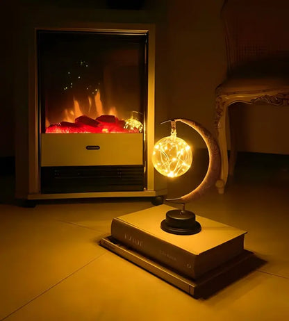 Decorative Table Lamp with Warm Ambient Light - Moon Sphere Design