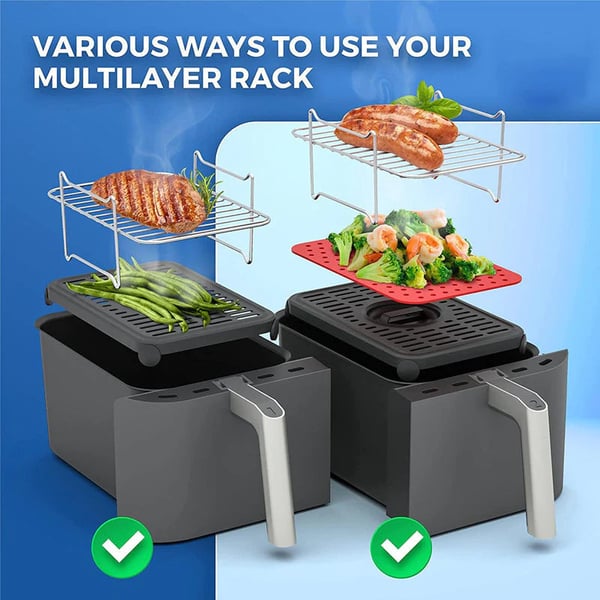 Multi-Layer Air Fryer Rack with Mini Pans