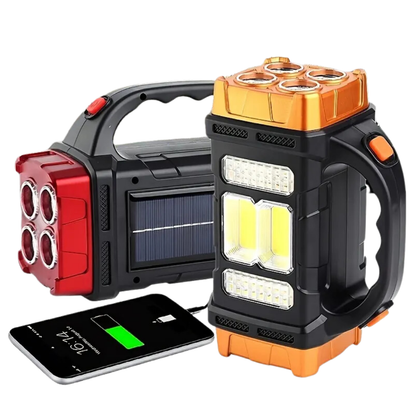 4-in-1 Flashlight – Solar Power Bank for Outdoor Survival