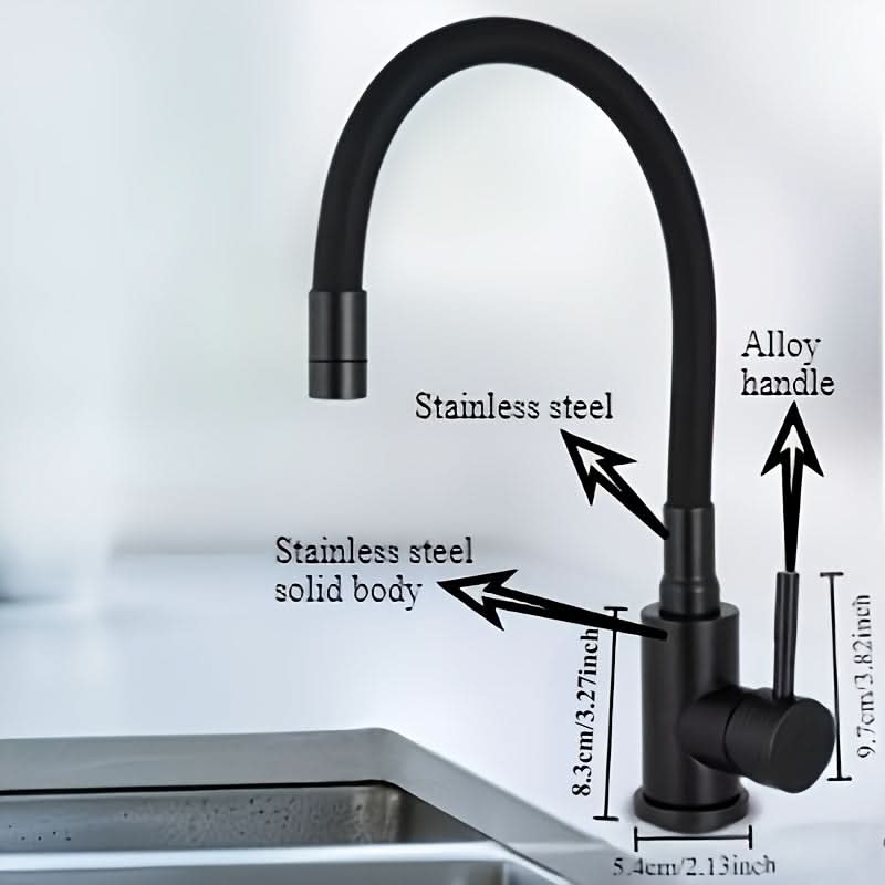 Black 360-Degree Rotating Kitchen Sink Tap