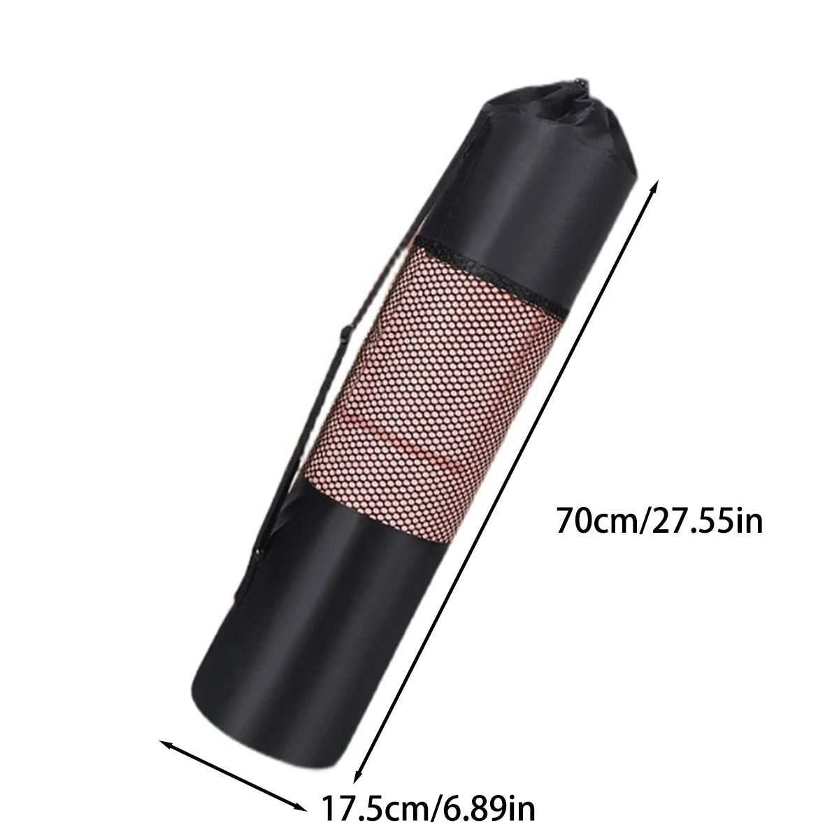 Active Yoga Mat Carrier Bag | Black | Oxford Fabric | Breathable Mesh