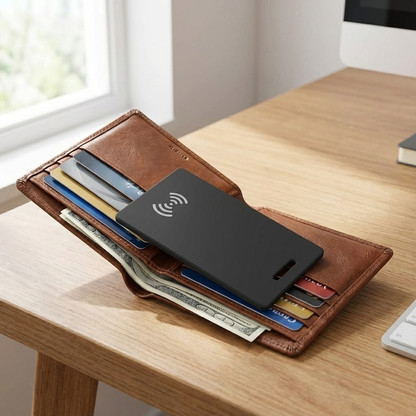 Rechargeable Tracking Card for Portfolio, Works with Apple Find My