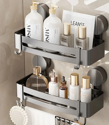 Suction Cup Bath Shelf for Drilling-Free Installation – AquaGrip Style