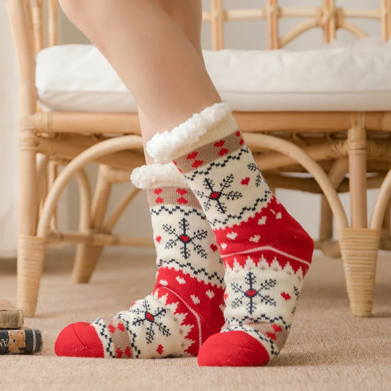 Women's Cozy Winter Socks – Soft, Warm & Non-Slip | Penguin, Reindeer & Bear Designs | Perfect Christmas Gift