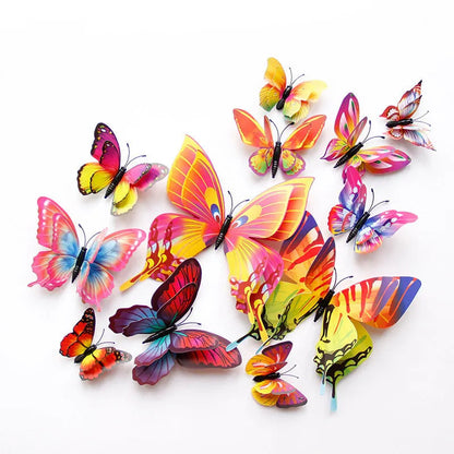 Magnetic 3D Butterfly Wall Stickers Set | 12 Pieces | Double Layered