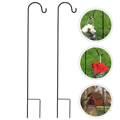 Garden Hook Stake | 76 cm Metal | Black Rustproof | Perfect for Lanterns & Hanging Plants