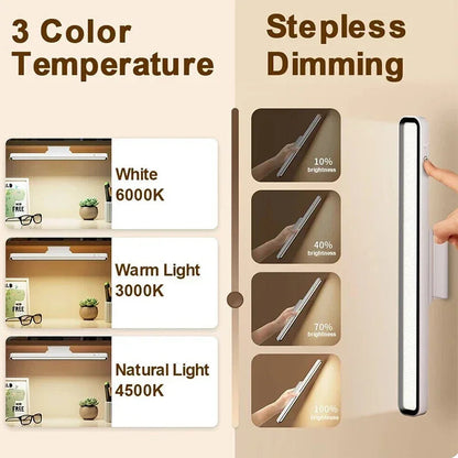LED Desk Lamp with USB Rechargeable, Magnetic, Dimmable, Remote Control, 3000–6000K