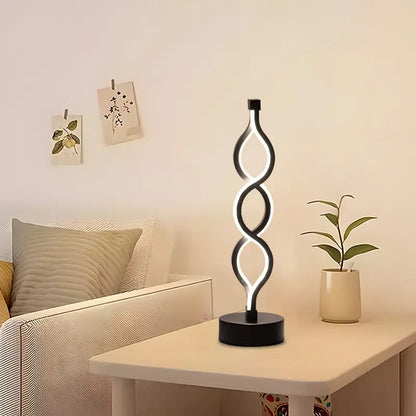 USB Rechargeable LED Table Lamp | Dimmable Spiral Shape | Modern Design for Any Interior
