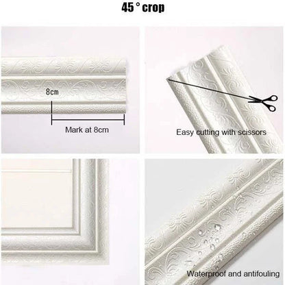 Self-Adhesive 3D Wall Molding - Eco-Friendly Decorative Trim