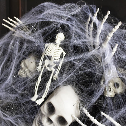 Halloween Mesh Wreath – Skull Garland for Door and Wall Decor