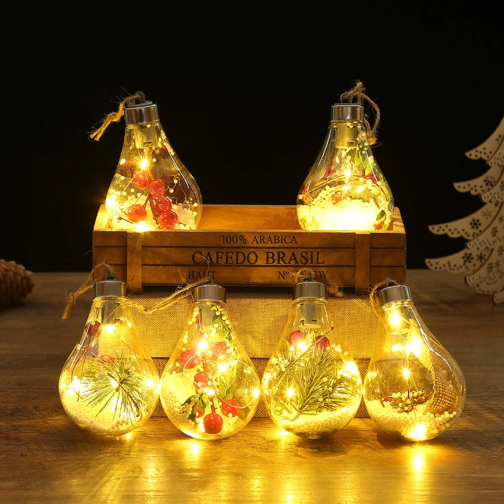 LED Decorative Light with Transparent Leaf Ball Design - Warm White Glow for Christmas, Weddings & Parties