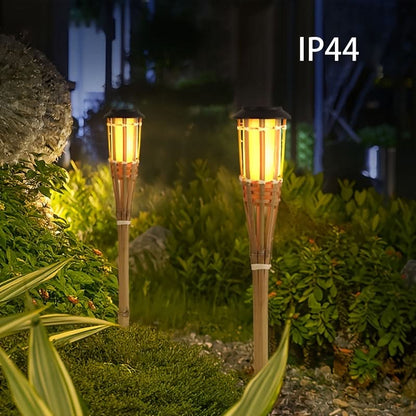 Outdoor Solar Lawn Light – Bamboo Torch Style