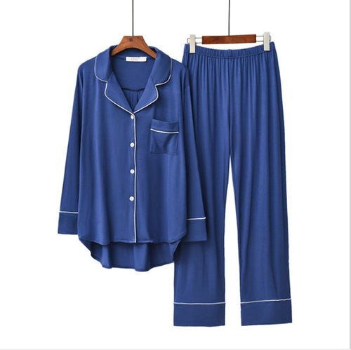 Soft Oversized Pajama Set for Women - Long Sleeve and Breathable