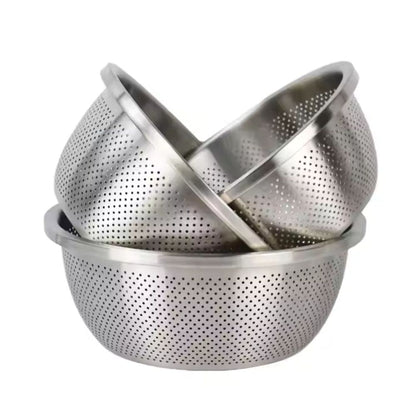 Versatile Stainless Steel Colander and Mixing Bowl Set