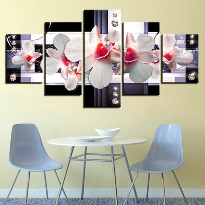 Stunning Five-Piece Floral Canvas Art for Home Décor