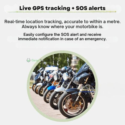Motorcycle GPS Tracker - Waterproof, Magnetic, No Subscription Needed for Global Use