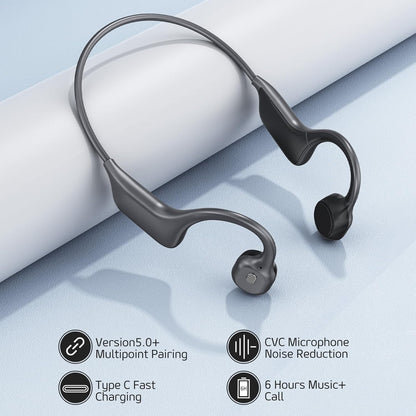 Open-Ear Wireless Headphones with Built-In Microphone