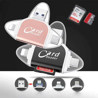 4-in-1 Universal Multiport SD/TF Card Reader