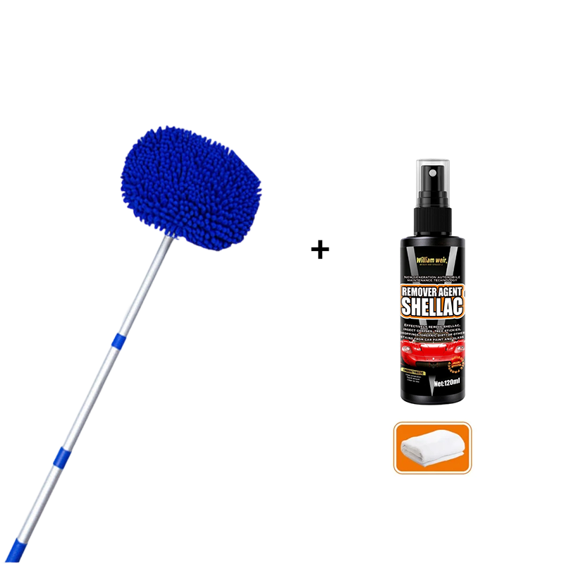 Extendable Car Cleaning Mop 57–115 cm | Scratch-Free Microfiber Head | Lightweight & Sturdy | Extra Mop Included