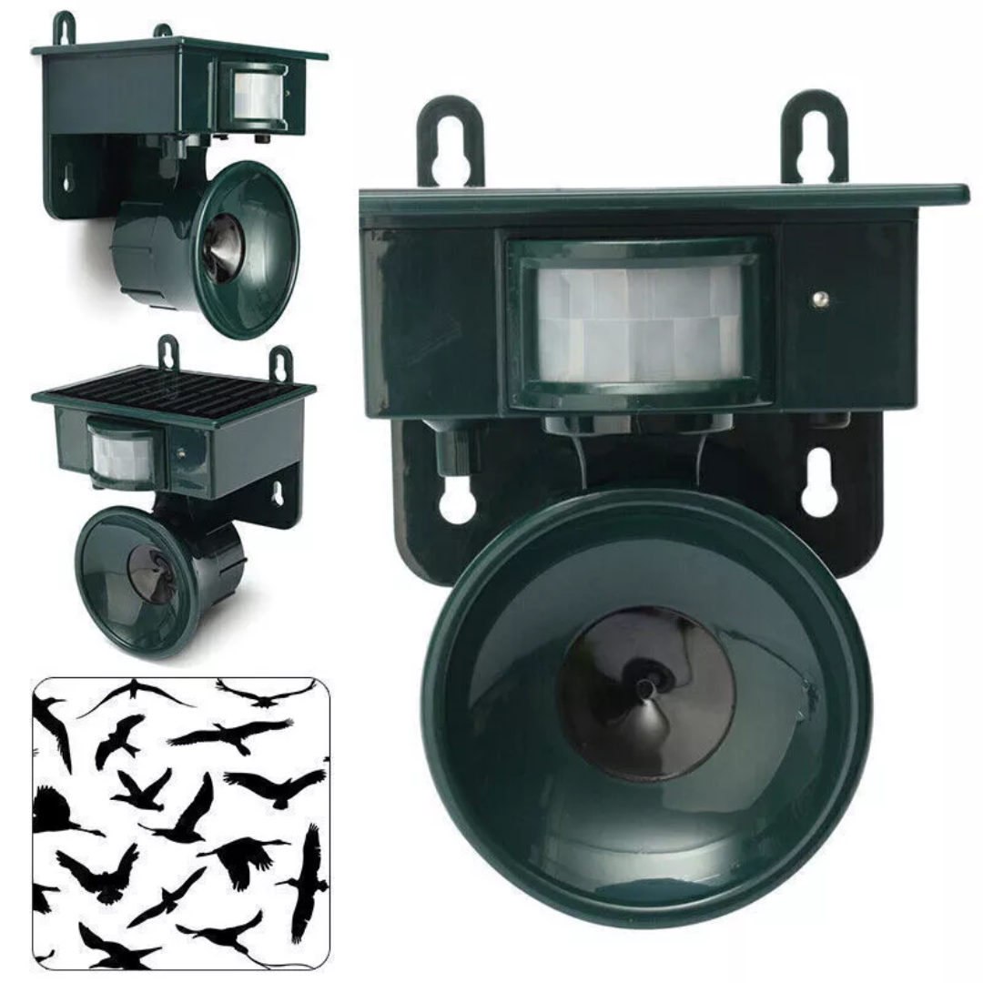 Weatherproof Solar Bird Deterrent with PIR Motion Sensor and Natural Sounds