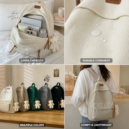 Spacious Corduroy Backpack for Everyday Adventures