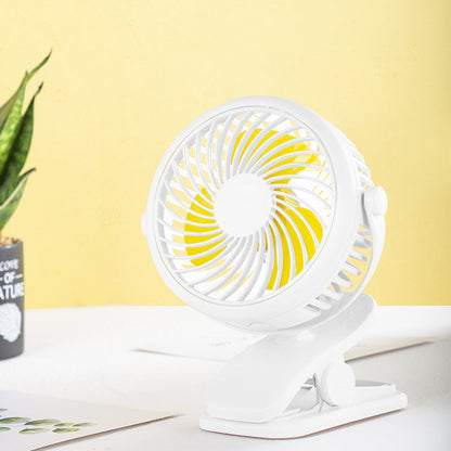 360° Rotating Battery-Powered USB Clamp Fan – Portable Design