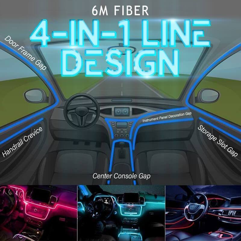 LED Ambient Lighting for Car Interior – 4-in-1 Design