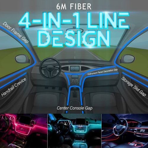 LED Ambient Lighting for Car Interior – 4-in-1 Design