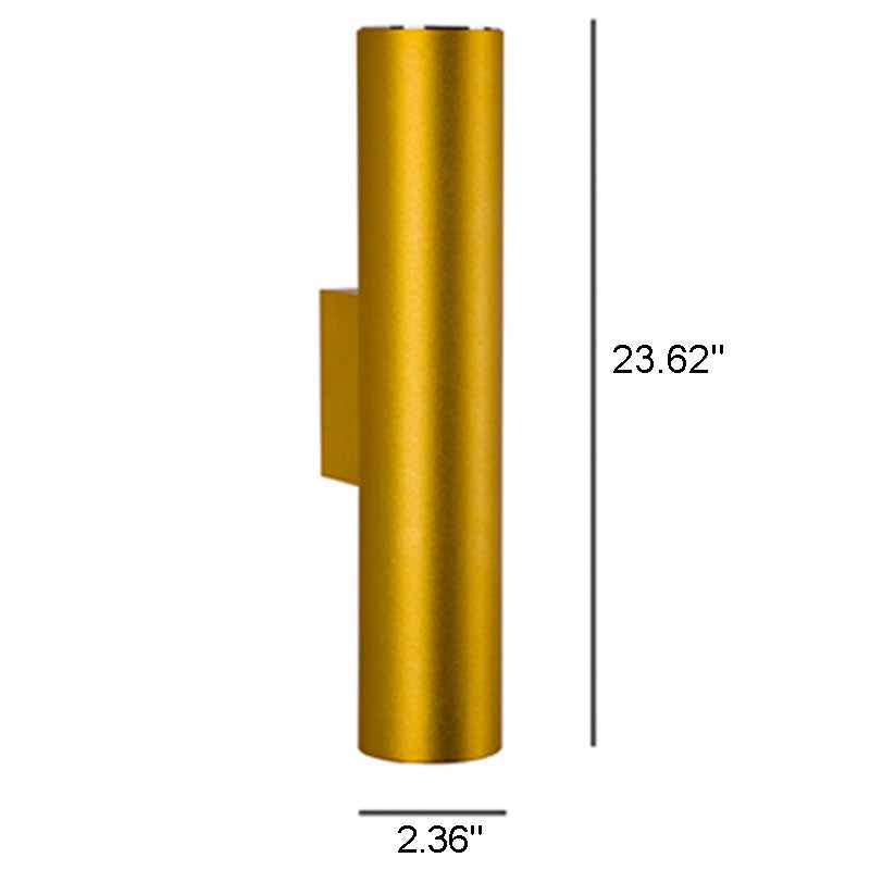 2-Light Wall Lamp in Aluminum Cylinder Design