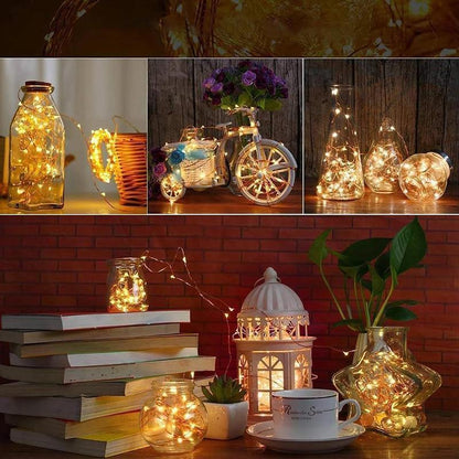 Set of 5 Cork LED Bottle Lights for Enchanting Décor