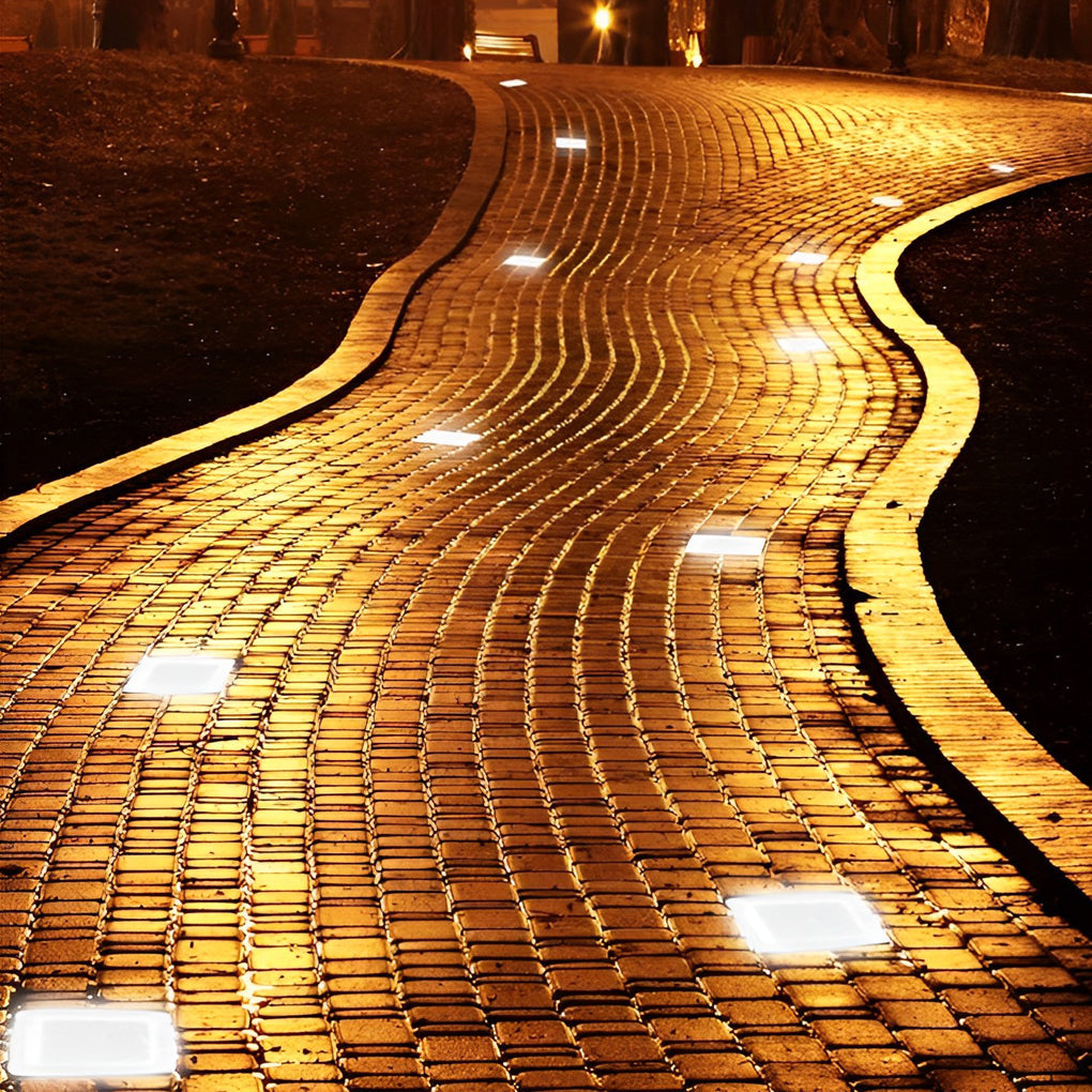 Modern Solar Outdoor Step Lights with Colourful Ice Cube Design - Set of 2